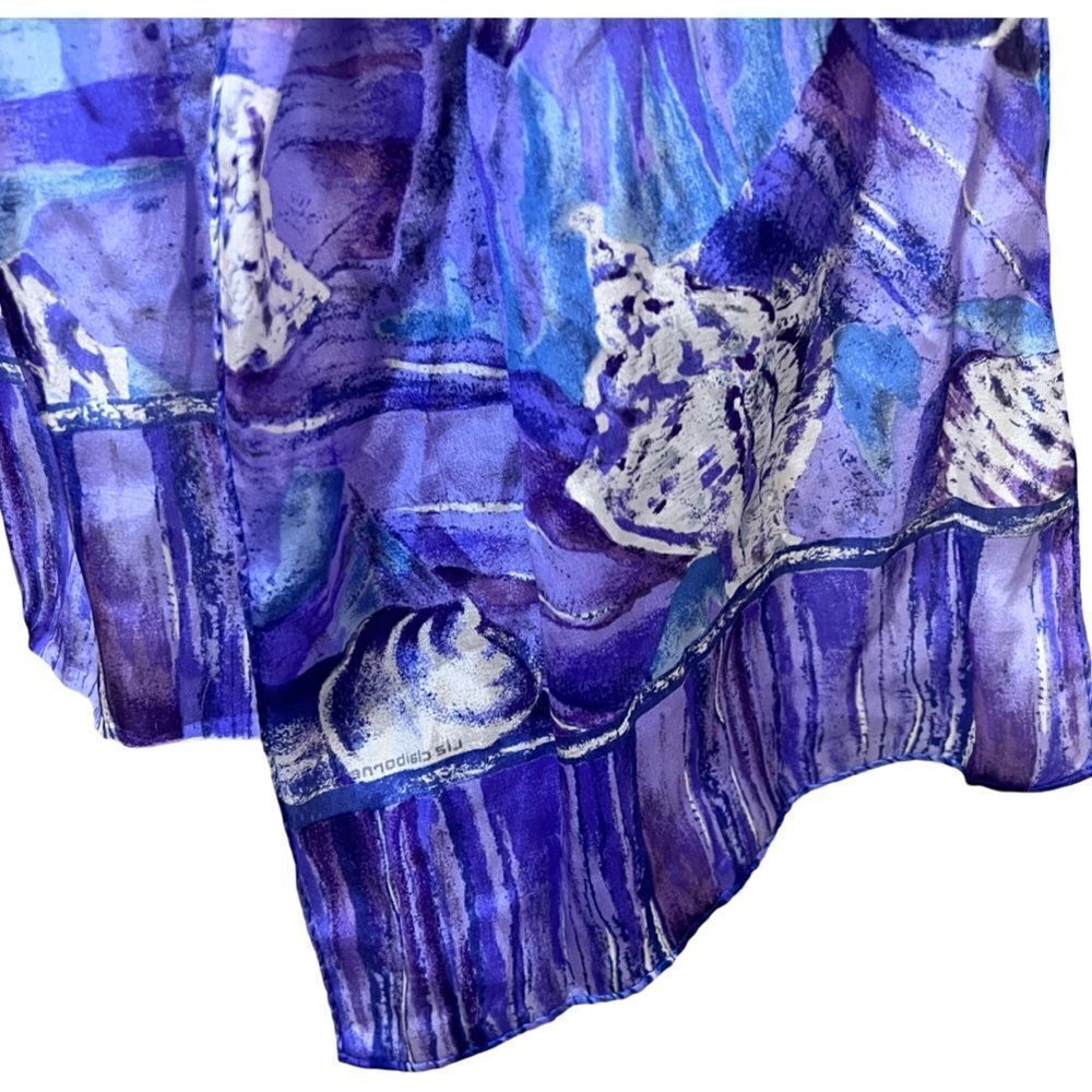 Vintage Liz Claiborne Purple Toned Seashell Beach Hair Neck Bag Scarf - Picture 4 of 4